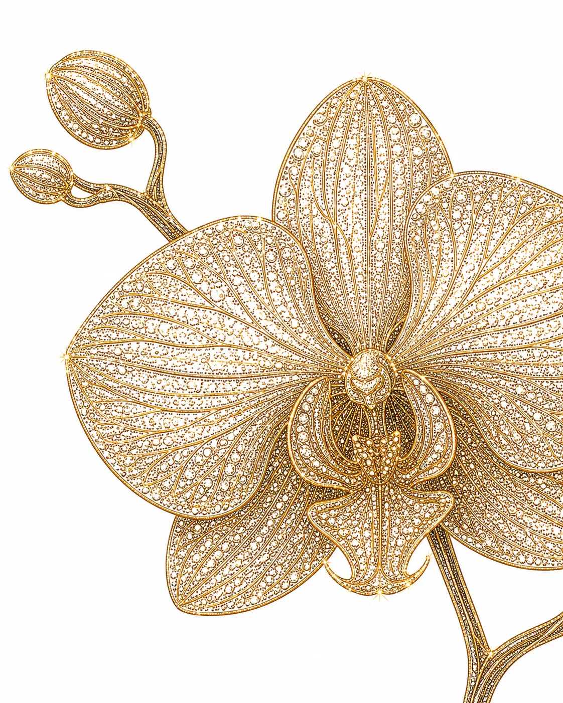 Flower II - Цветочная симфония в золоте